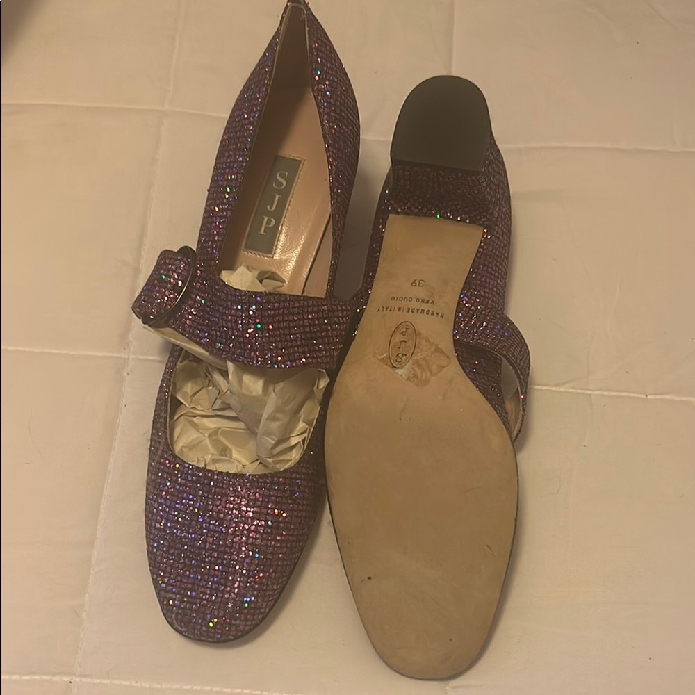 Women's Glitter Mary Jane Shoes - Purple